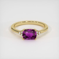 2.02 Ct. Pinkish Purple Sapphire Ring, 18K Yellow Gold 1