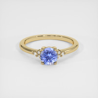 0.55 Ct. Blue Sapphire Ring, 18K Yellow Gold 1