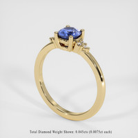 0.55 Ct. Blue Sapphire Ring, 18K Yellow Gold 2