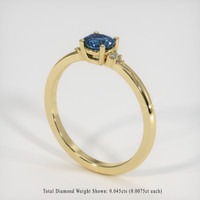 0.61 Ct. Sapphire Ring, 18K Yellow Gold 2