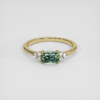 1.63 Ct. Green Sapphire Ring, 18K Yellow Gold 1