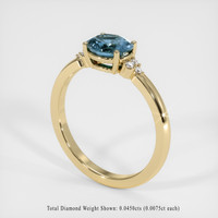 0.96 Ct. Greyish Blue Sapphire Ring, 18K Yellow Gold 2
