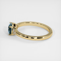 0.96 Ct. Greyish Blue Sapphire Ring, 18K Yellow Gold 4