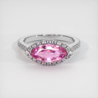 1.95 Ct. Purplish Pink Sapphire Ring, 18K White Gold 1