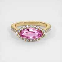 1.95 Ct. Purplish Pink Sapphire Ring, 14K Yellow Gold 1