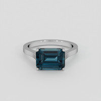 4.24 Ct. Greenish Blue Sapphire Ring, Platinum 950 1