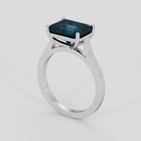 4.24 Ct. Greenish Blue Sapphire Ring, Platinum 950 2