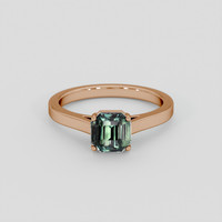 2.20 Ct. Bluish Green Sapphire Ring, 14K Rose Gold 1
