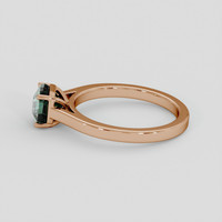 2.20 Ct. Bluish Green Sapphire Ring, 14K Rose Gold 4