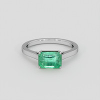 1.63 Ct. Emerald Ring, Silver 1