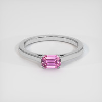 0.69 Ct. Sapphire Ring, 14K White Gold 1