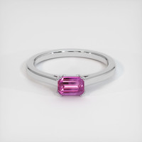 0.68 Ct. Pink Sapphire Ring, 14K White Gold 1