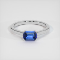 0.97 Ct. Blue Sapphire Ring, 14K White Gold 1