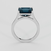 4.24 Ct. Greenish Blue Sapphire Ring, 14K White Gold 3