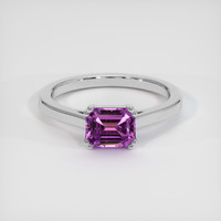 0.88 Ct. Purple Sapphire Ring, 14K White Gold 1