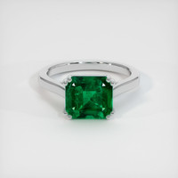 3.03 Ct. Emerald Ring, 18K White Gold 1