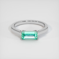 0.89 Ct. Emerald Ring, 18K White Gold 1