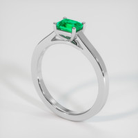 0.53 Ct. Emerald Ring, 18K White Gold 2