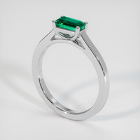 0.62 Ct. Emerald Ring, 18K White Gold 2