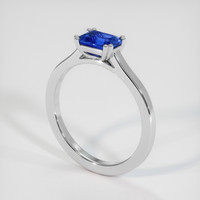 0.97 Ct. Blue Sapphire Ring, 18K White Gold 2