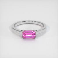 1.91 Ct. Pink Sapphire Ring, 18K White Gold 1