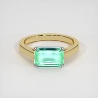 1.04 Ct. Emerald Ring, 18K White & Yellow 1