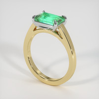 1.04 Ct. Emerald Ring, 18K White & Yellow 2