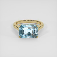 5.61 Ct. Blue Aquamarine Ring, 14K Yellow Gold 1