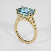5.61 Ct. Blue Aquamarine Ring, 14K Yellow Gold 2