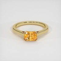2.07 Ct. Yellowish Orange Sapphire Ring, 14K Yellow Gold 1