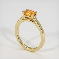 2.07 Ct. Yellowish Orange Sapphire Ring, 14K Yellow Gold 2