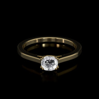 0.56 Ct. White Sapphire Ring, 14K Yellow Gold 1