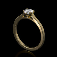 0.56 Ct. White Sapphire Ring, 14K Yellow Gold 2
