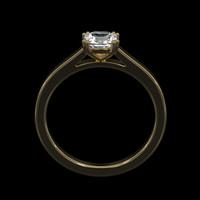 0.56 Ct. White Sapphire Ring, 14K Yellow Gold 3