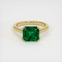 3.03 Ct. Emerald Ring, 18K Yellow Gold 1