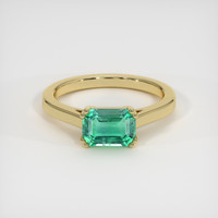 1.37 Ct. Emerald Ring, 18K Yellow Gold 1