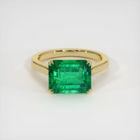 3.86 Ct. Emerald Ring, 18K Yellow Gold 1