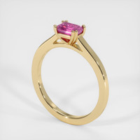 0.68 Ct. Pink Sapphire Ring, 18K Yellow Gold 2