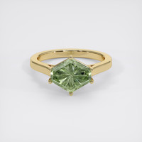 3.72 Ct. Green Sapphire Ring, 18K Yellow Gold 1