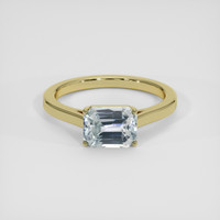 2.03 Ct. Bluish Green Sapphire Ring, 18K Yellow Gold 1