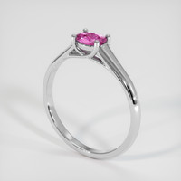 0.51 Ct. Pink Sapphire Ring, 18K White Gold 2
