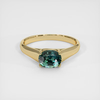 1.48 Ct. Bluish Green Sapphire Ring, 14K Yellow Gold 1