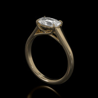 1.77 Ct. White Sapphire Ring, 14K Yellow Gold 2