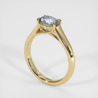 1.87 Ct. Bluish Grey Sapphire Ring, 18K Yellow Gold 2