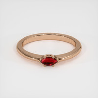 0.23 Ct. Ruby Ring, 14K Rose Gold 1