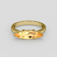 1.91 Ct. Yellowish Orange Precious Topaz Ring, 10K Yellow Gold 1