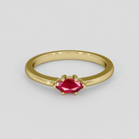 0.31 Ct. Ruby Ring, 10K Yellow Gold 1