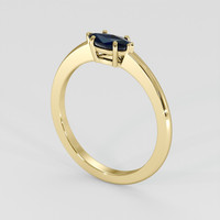 0.97 Ct. Blue Sapphire Ring, 14K Yellow Gold 2