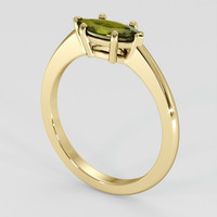0.88 Ct. Green Sapphire Ring, 14K Yellow Gold 2
