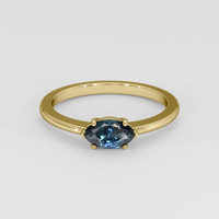 1.23 Ct. Greenish Blue Sapphire Ring, 14K Yellow Gold 1